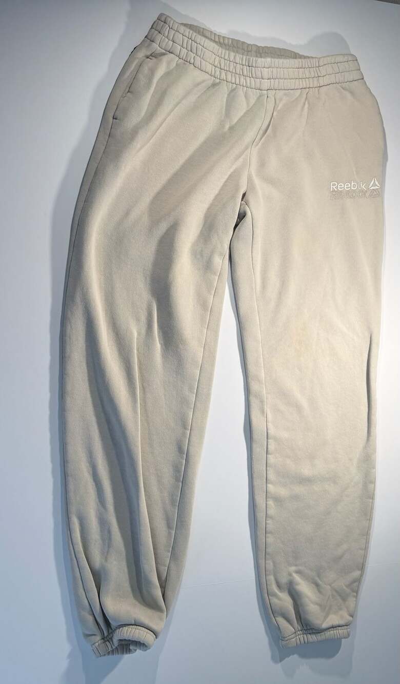 Reebok Cream Beige Logo Sweatpants Joggers Size S